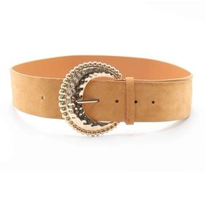 Large velvet buckle belt